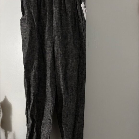 NWT High Rise Woven Crop Pant - M - Woven Linen Black - Always A.Line - Picture 4 of 7